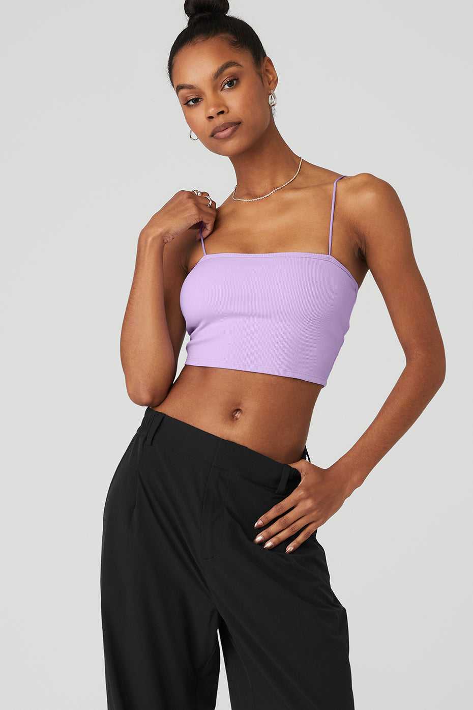 Alo Yoga USA Goddess Ribbed Bandeau Violet Skies | 4103926-ZH