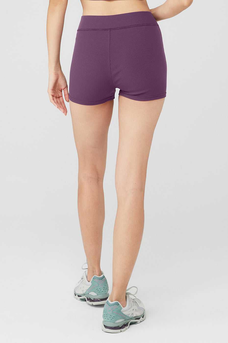 Alo Yoga USA Goddess Ribbed High-Waist Hot Dark Plum | 2480756-UG