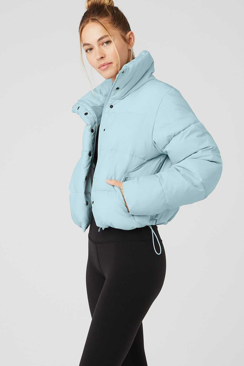 Alo Yoga USA Gold Rush Puffer Chalk Blue | 2365147-LB