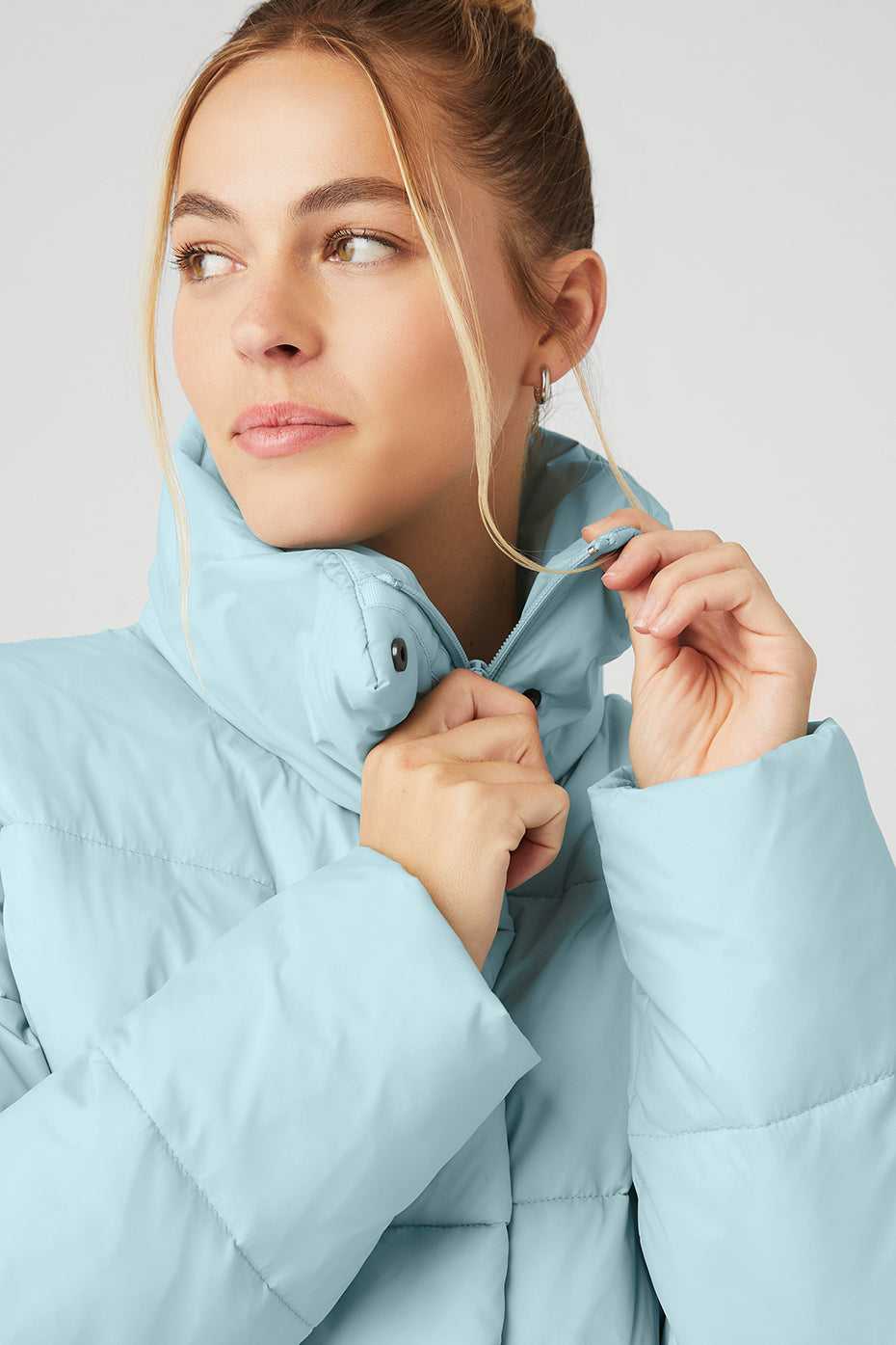 Alo Yoga USA Gold Rush Puffer Chalk Blue | 2365147-LB