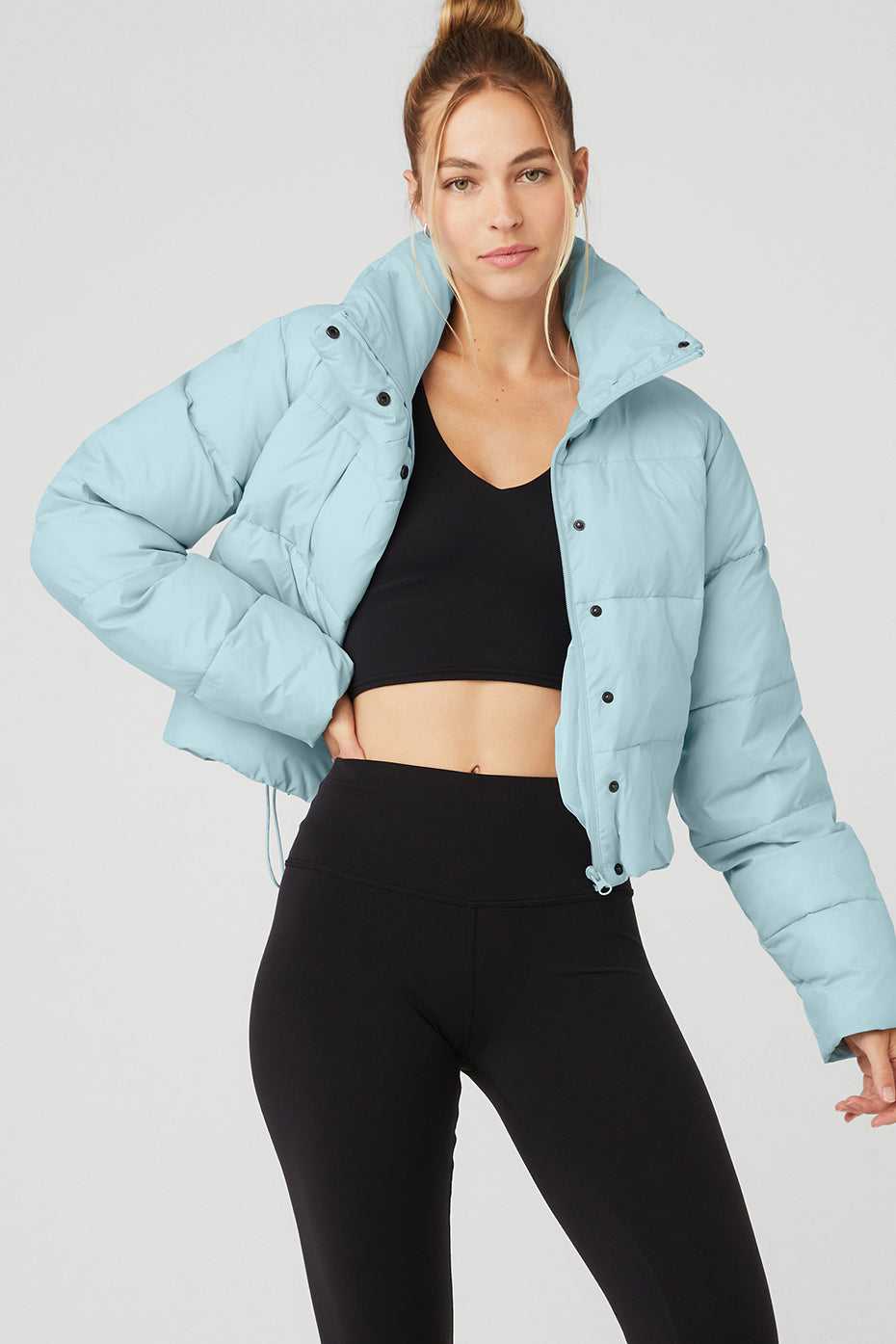 Alo Yoga USA Gold Rush Puffer Chalk Blue | 2365147-LB