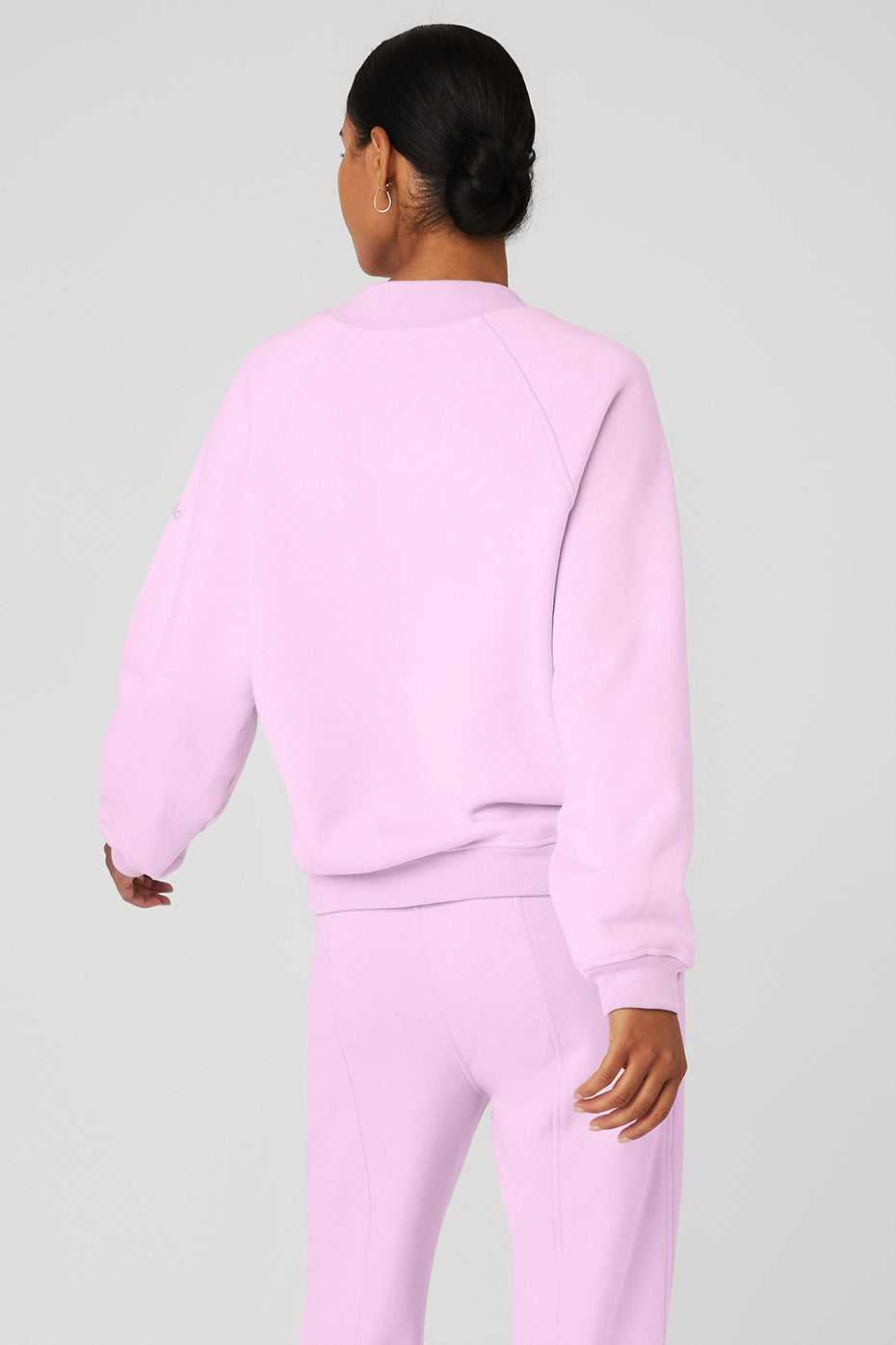 Alo Yoga USA Heavy Weight Offline Crew Neck Pullover Sugarplum Pink | 5304789-NG