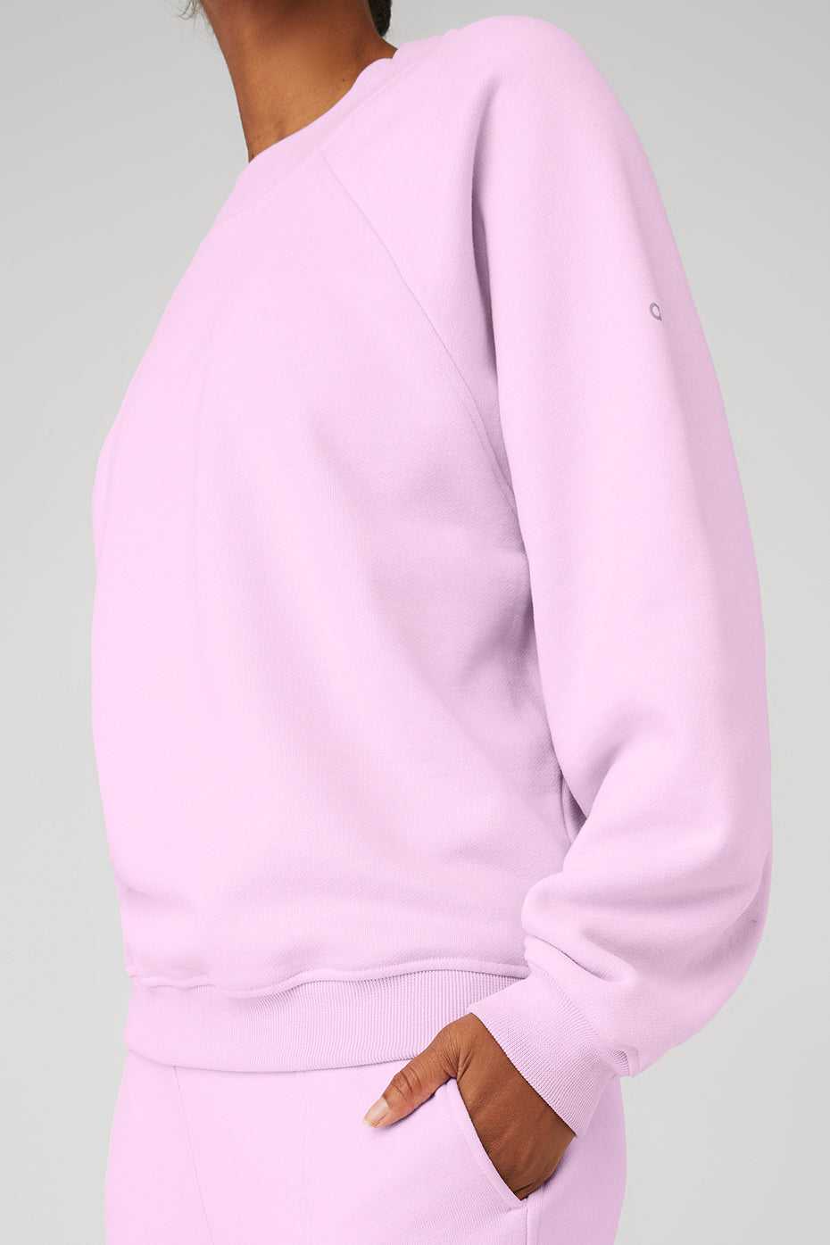 Alo Yoga USA Heavy Weight Offline Crew Neck Pullover Sugarplum Pink | 5304789-NG