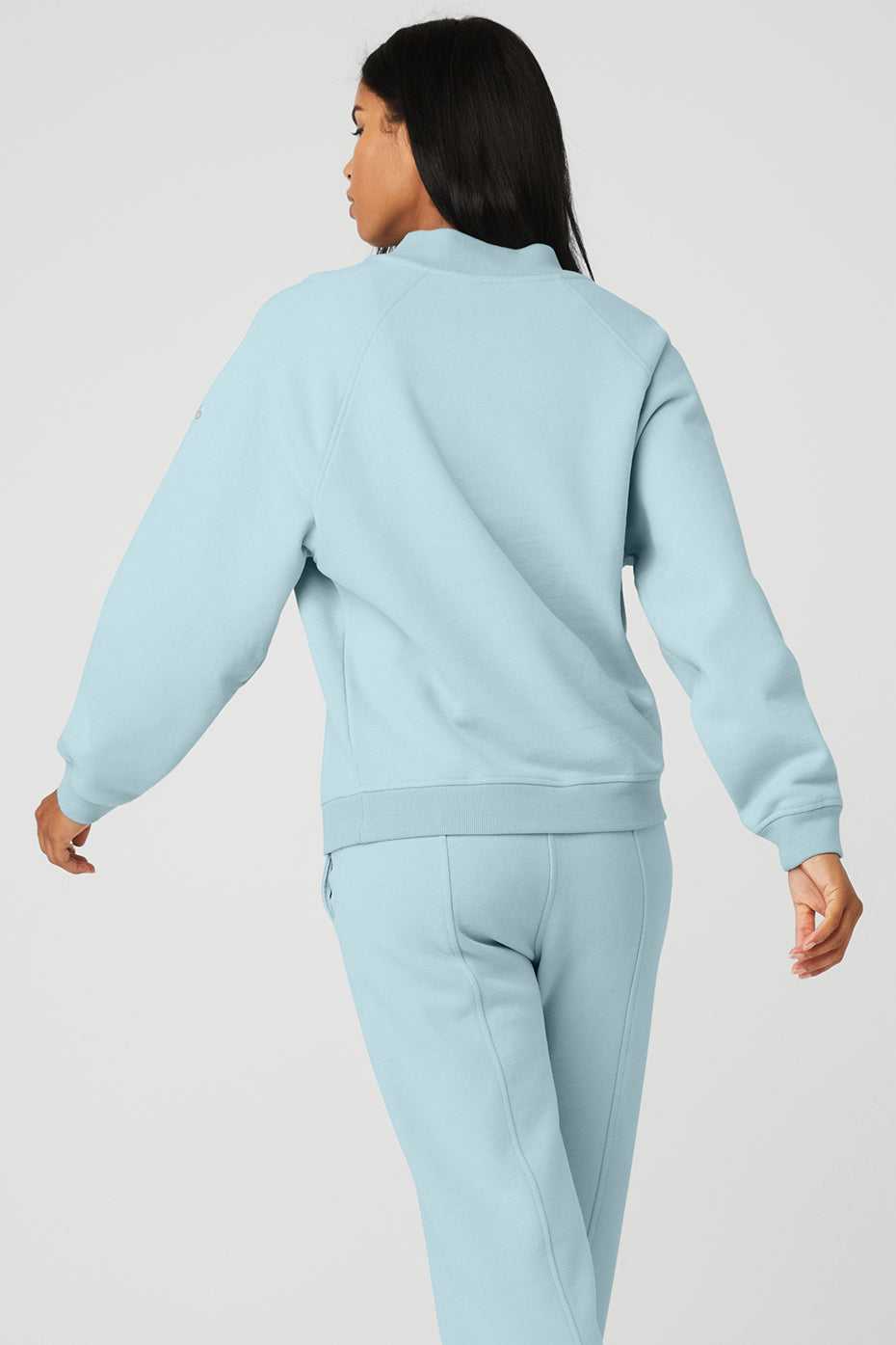 Alo Yoga USA Heavy Weight Offline Crew Neck Pullover Chalk Blue | 7054296-EN