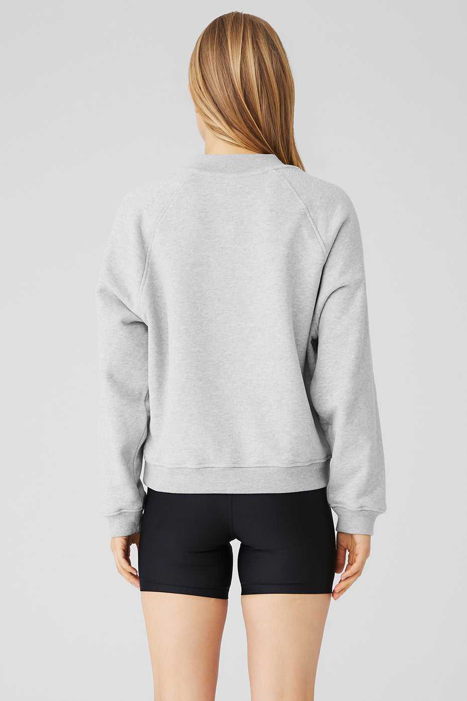 Alo Yoga USA Heavy Weight Offline Crew Neck Pullover Athletic Grey | 2135046-MN