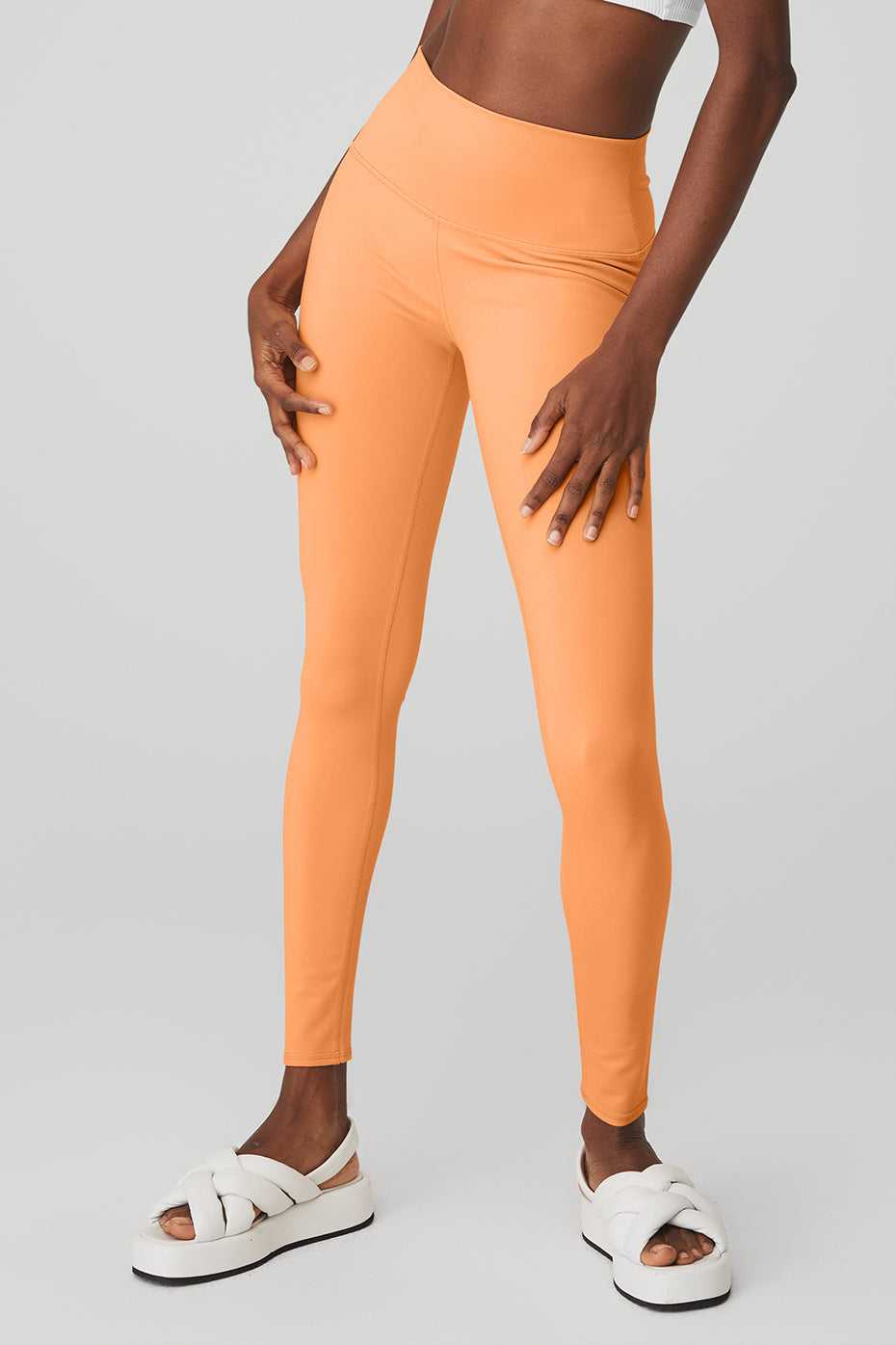 Alo Yoga USA High-Waist Airbrush Cantaloupe | 6935071-SN