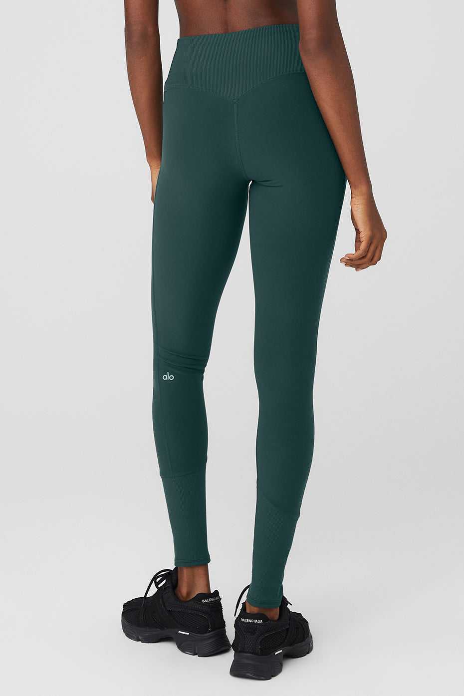 Alo Yoga USA High-Waist Alosoft Lounge Midnight Green | 2431890-SY