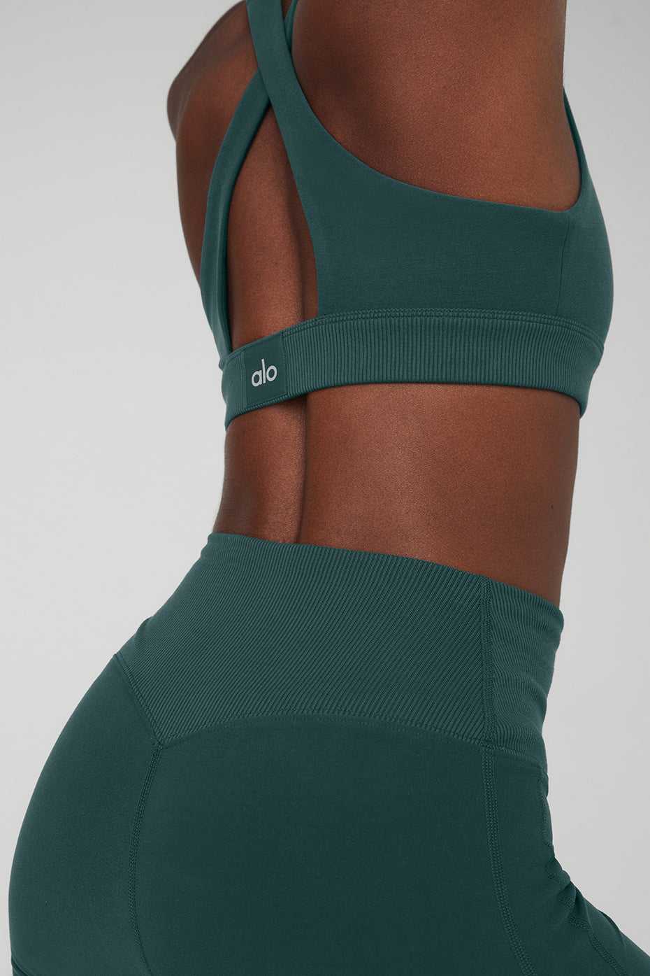 Alo Yoga USA High-Waist Alosoft Lounge Midnight Green | 2431890-SY