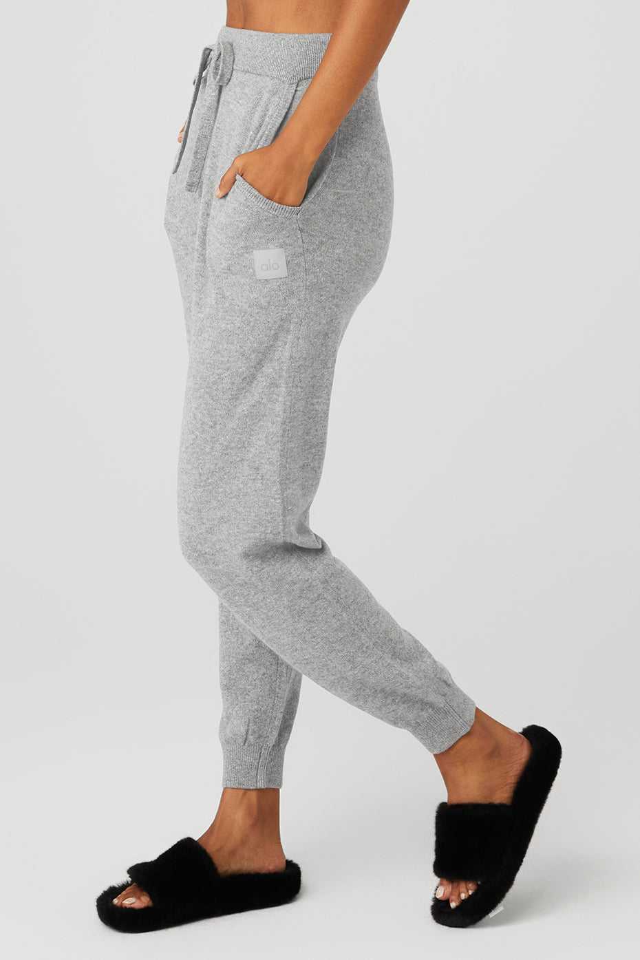 Alo Yoga USA High-Waist Cashmere Jet Set Dove Grey | 2435608-XJ