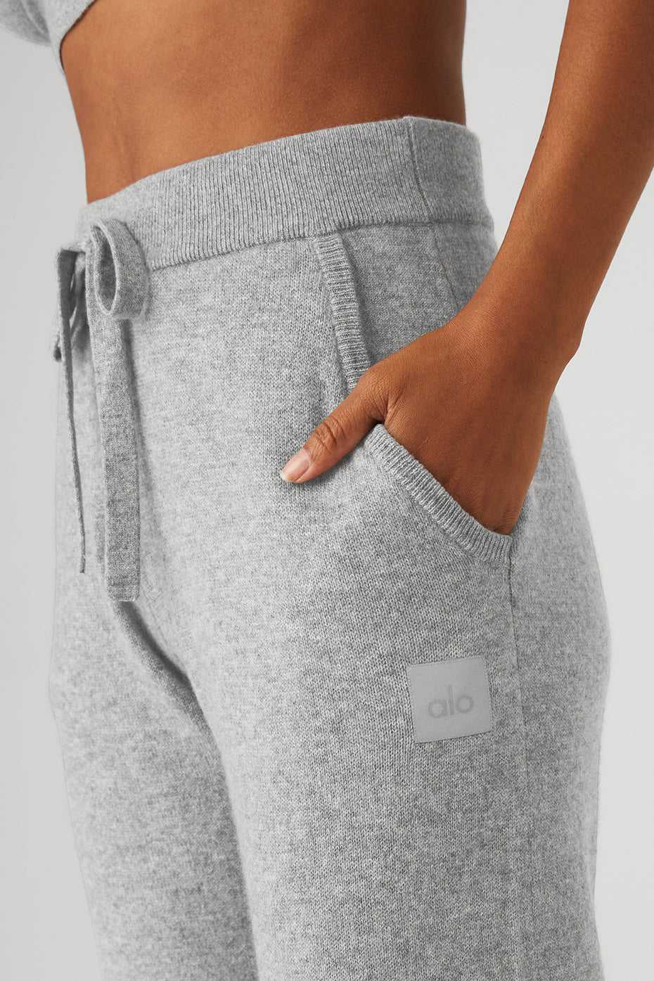 Alo Yoga USA High-Waist Cashmere Jet Set Dove Grey | 2435608-XJ