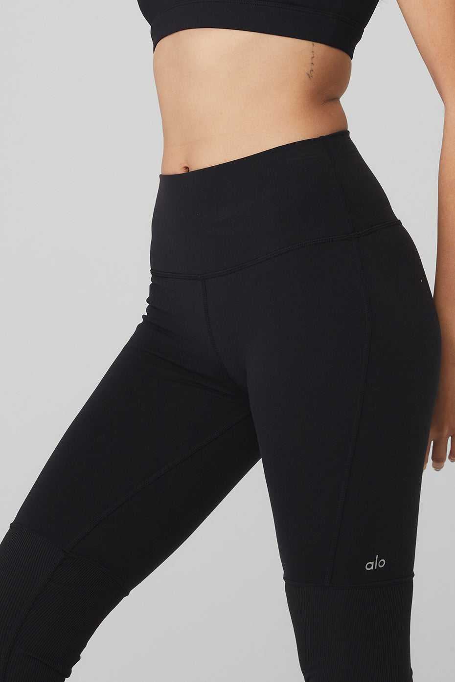 Alo Yoga USA High-Waist Goddesss Black | 1978250-YZ