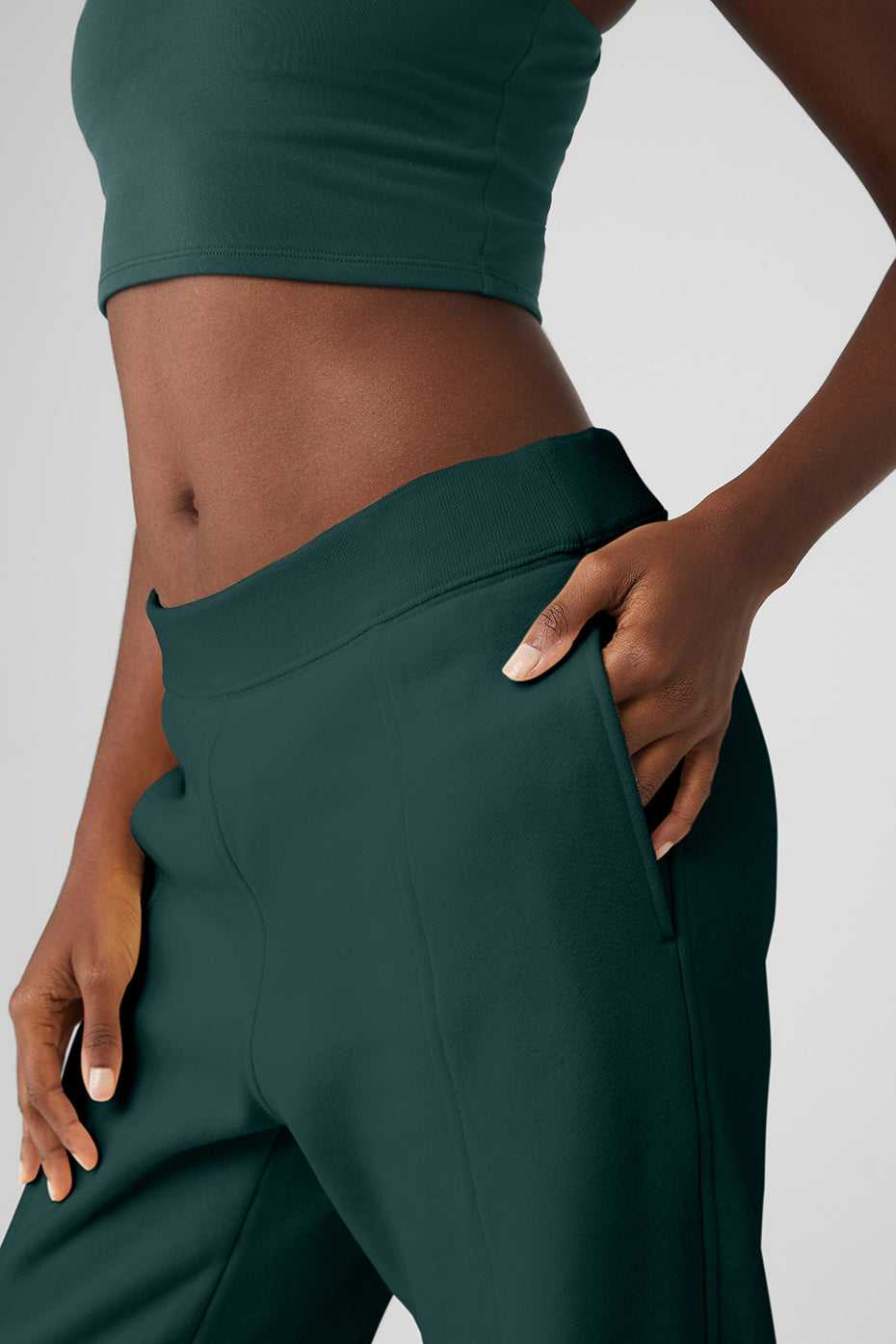 Alo Yoga USA High-Waist Offline Straight Leg Midnight Green | 5143982-GU