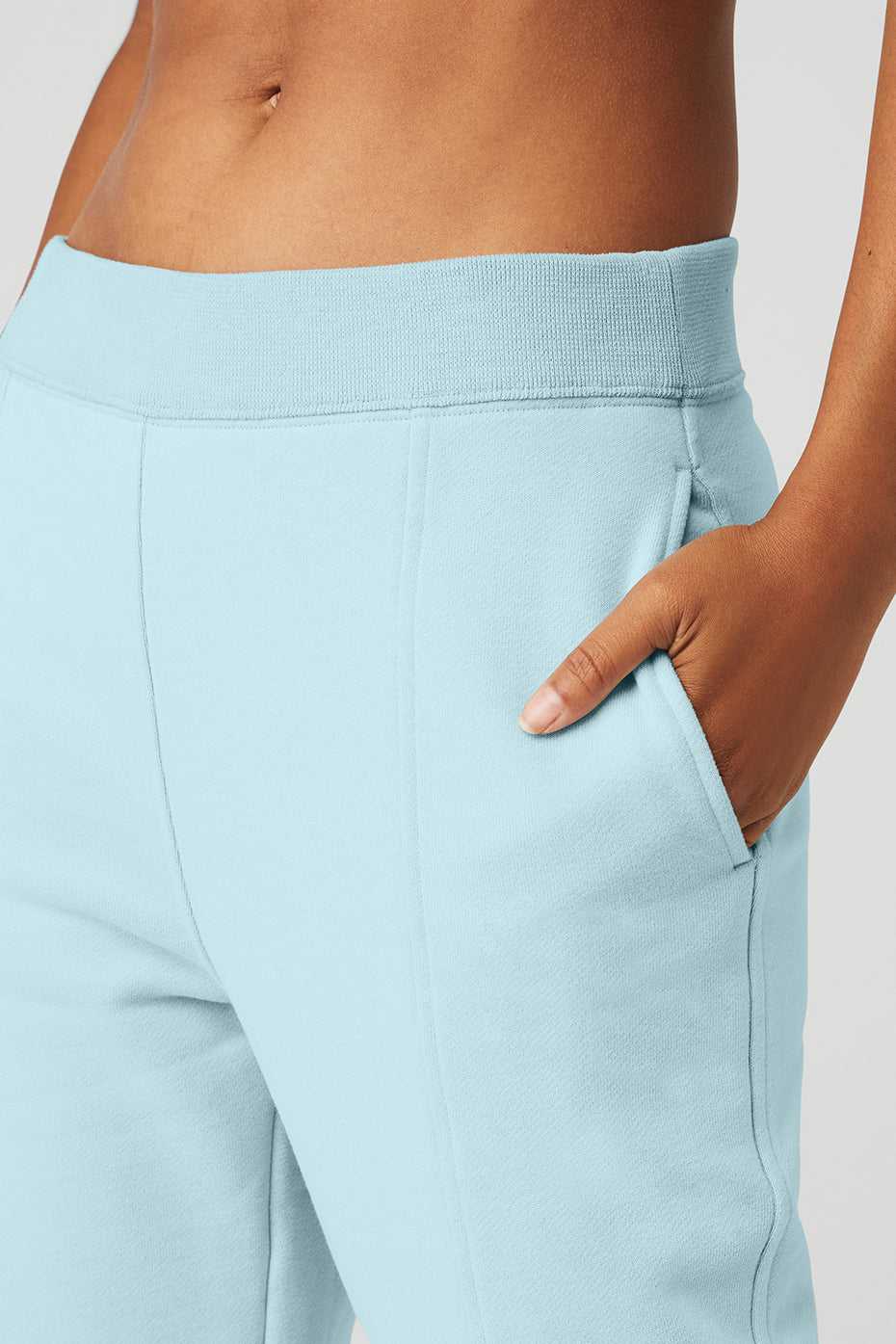 Alo Yoga USA High-Waist Offline Straight Leg Chalk Blue | 6428319-XY