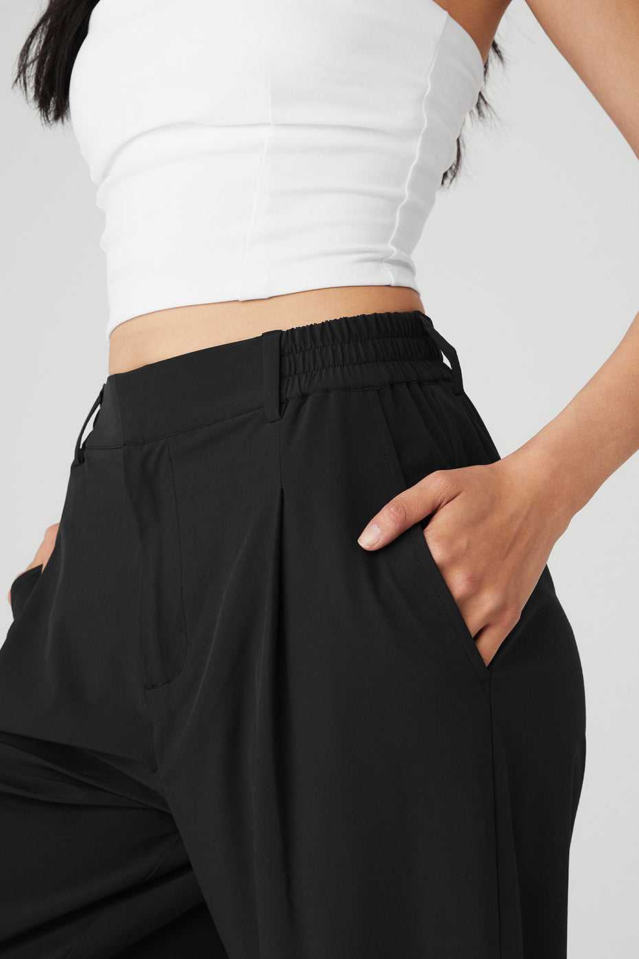 Alo Yoga USA High-Waist Pursuit Black | 7415328-IH