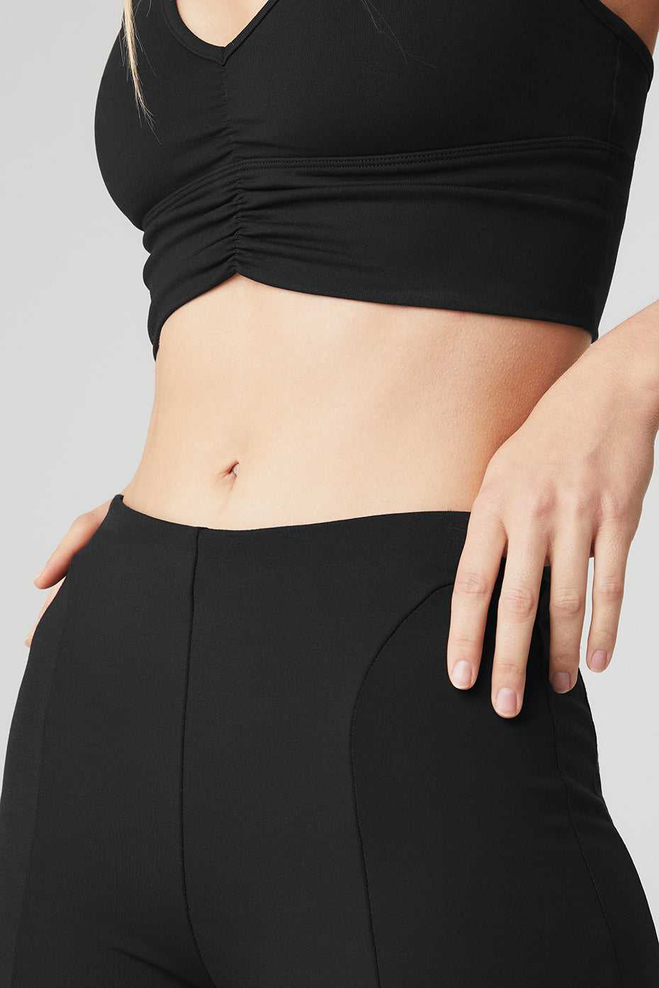 Alo Yoga USA High-Waist Zip It Flare Black | 3864105-RV