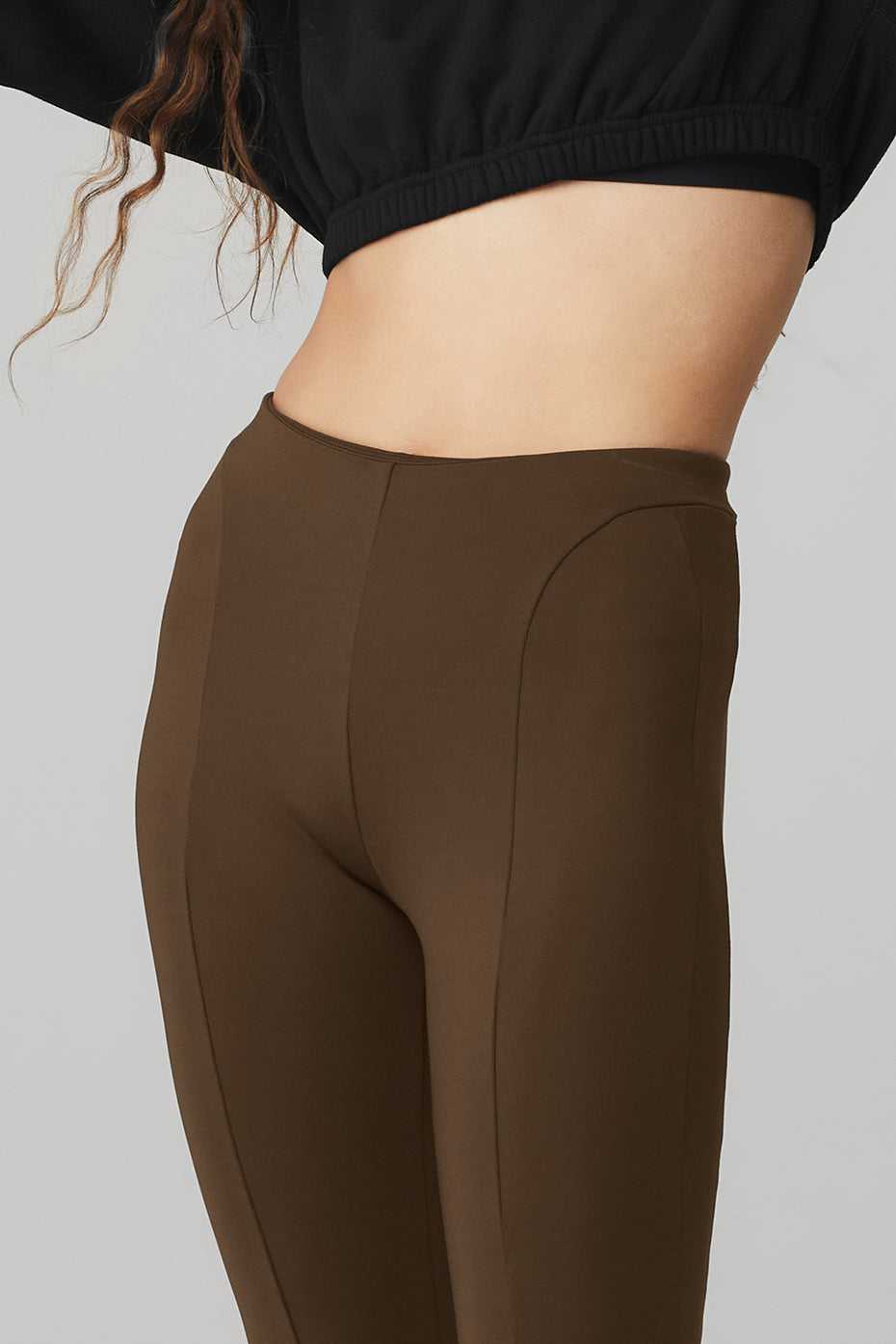 Alo Yoga USA High-Waist Zip It Flare Espresso | 4267810-YW