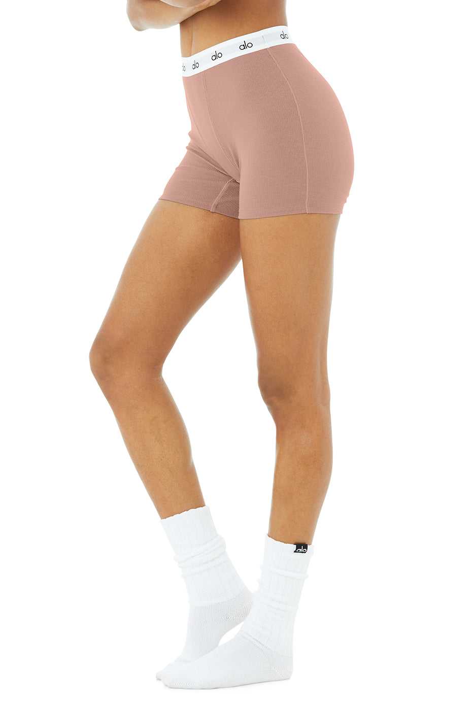 Alo Yoga USA Icon Ribbed Boyshort Smoky Quartz | 4035861-NX