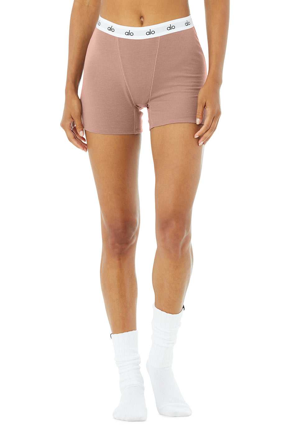 Alo Yoga USA Icon Ribbed Boyshort Smoky Quartz | 4035861-NX