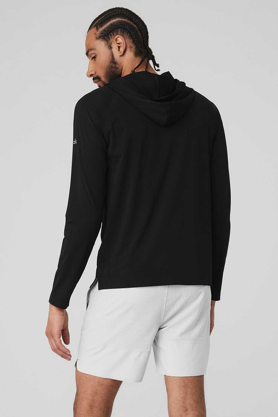 Alo Yoga USA Idol Hooded Runner Black | 5987216-XL