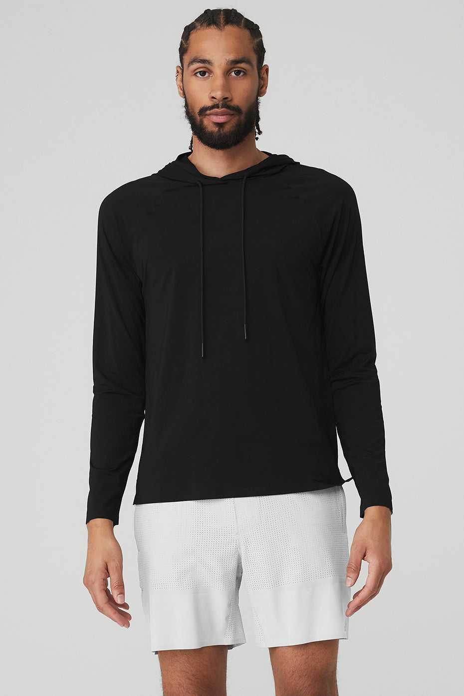 Alo Yoga USA Idol Hooded Runner Black | 5987216-XL