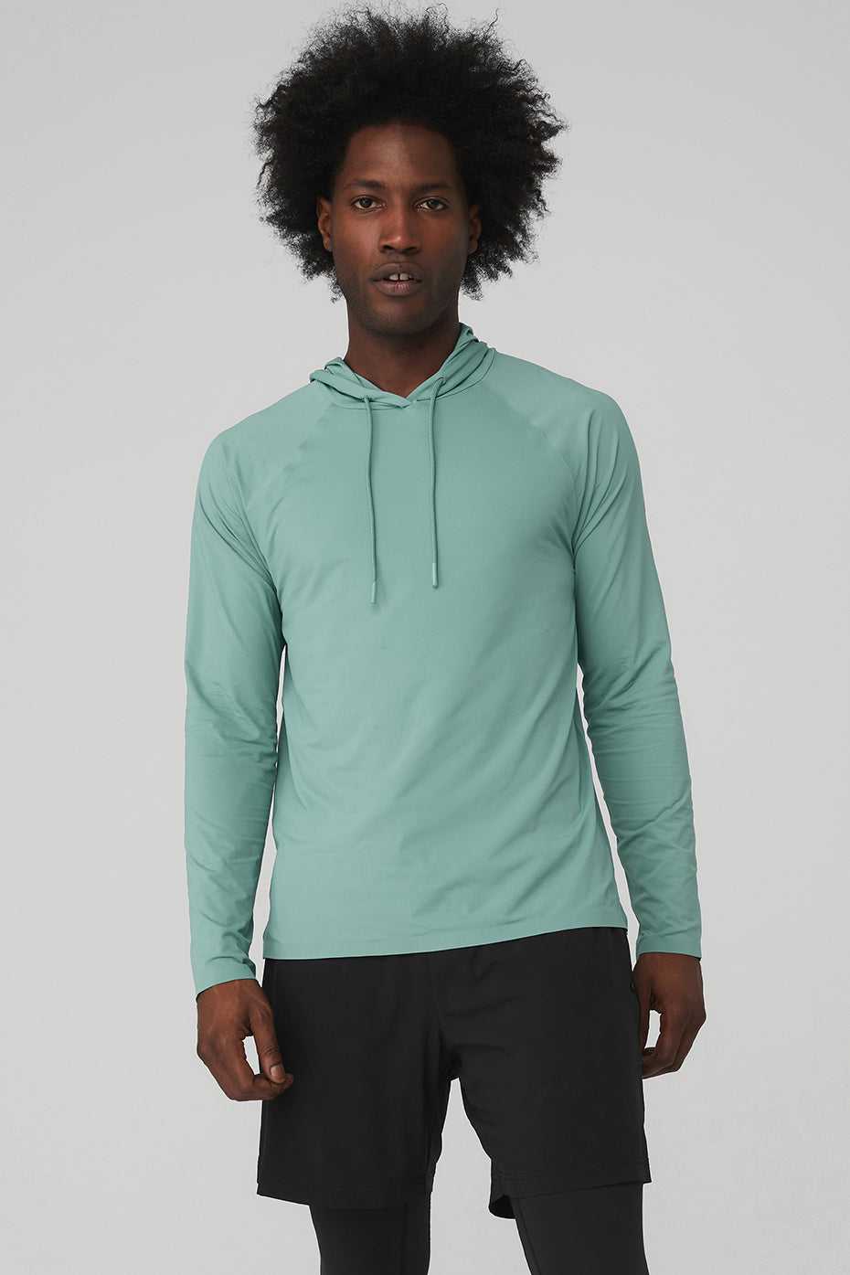 Alo Yoga USA Idol Hooded Runner Blue Agave | 1306492-LO