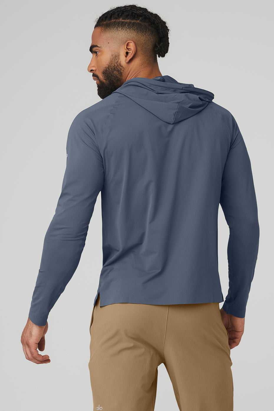 Alo Yoga USA Idol Hooded Runner Bluestone | 6457092-HW