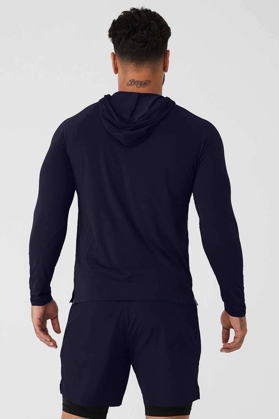 Alo Yoga USA Idol Hooded Runner Navy | 2976138-BF