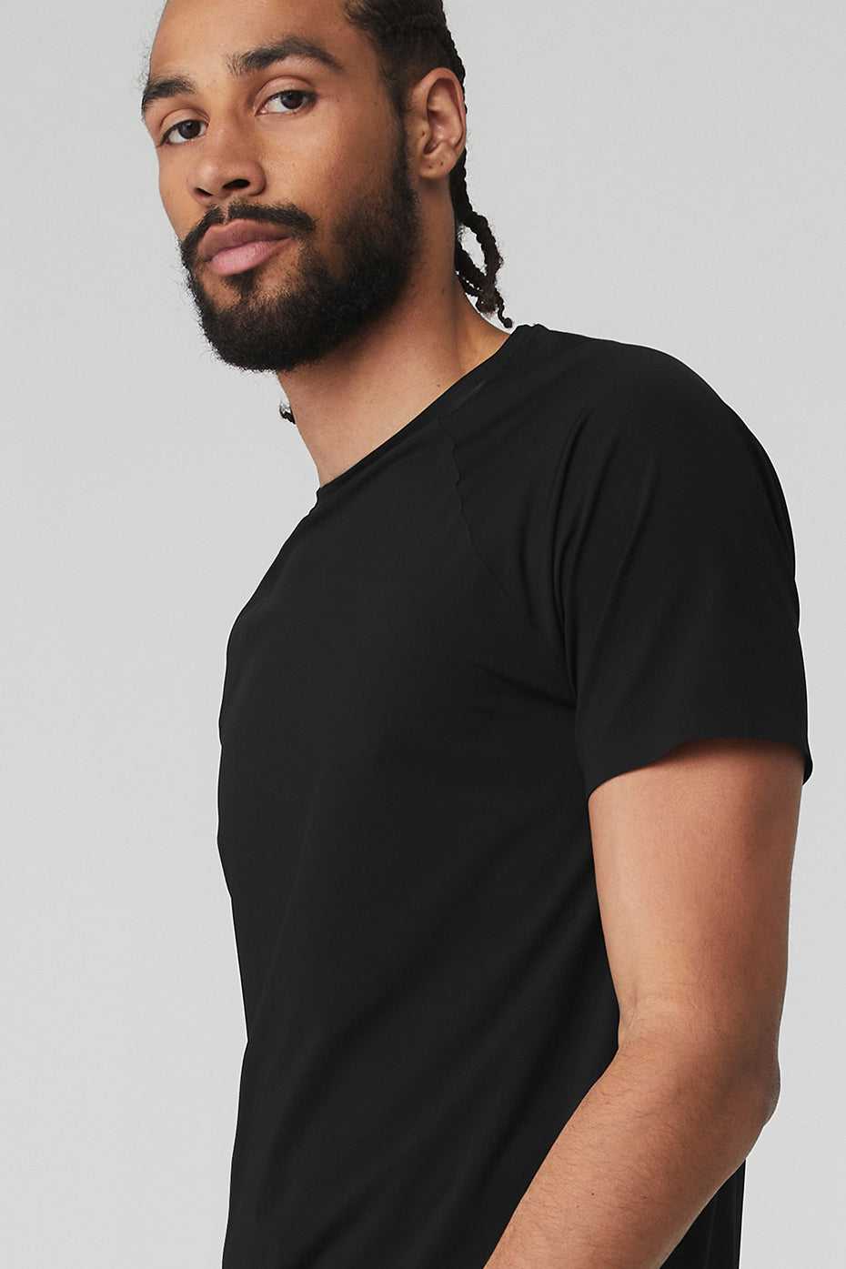 Alo Yoga USA Idol Performance Tee Black | 8716205-ZH