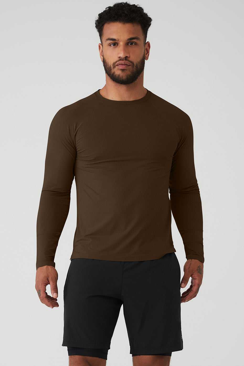 Alo Yoga USA Idol Performance Tee Espresso | 7309451-KV