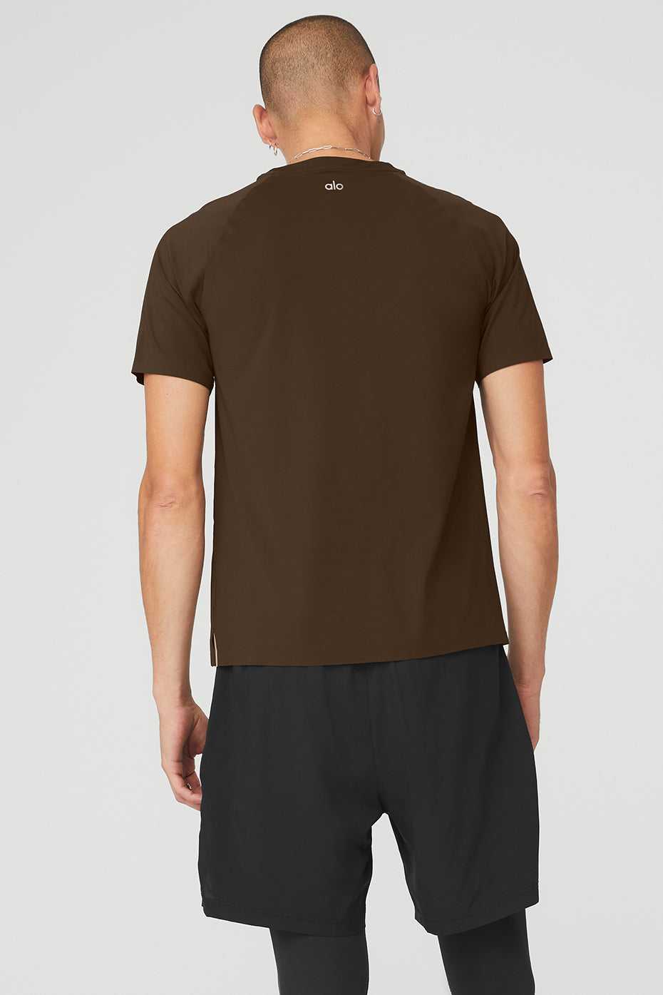 Alo Yoga USA Idol Performance Tee Espresso | 8456397-MI