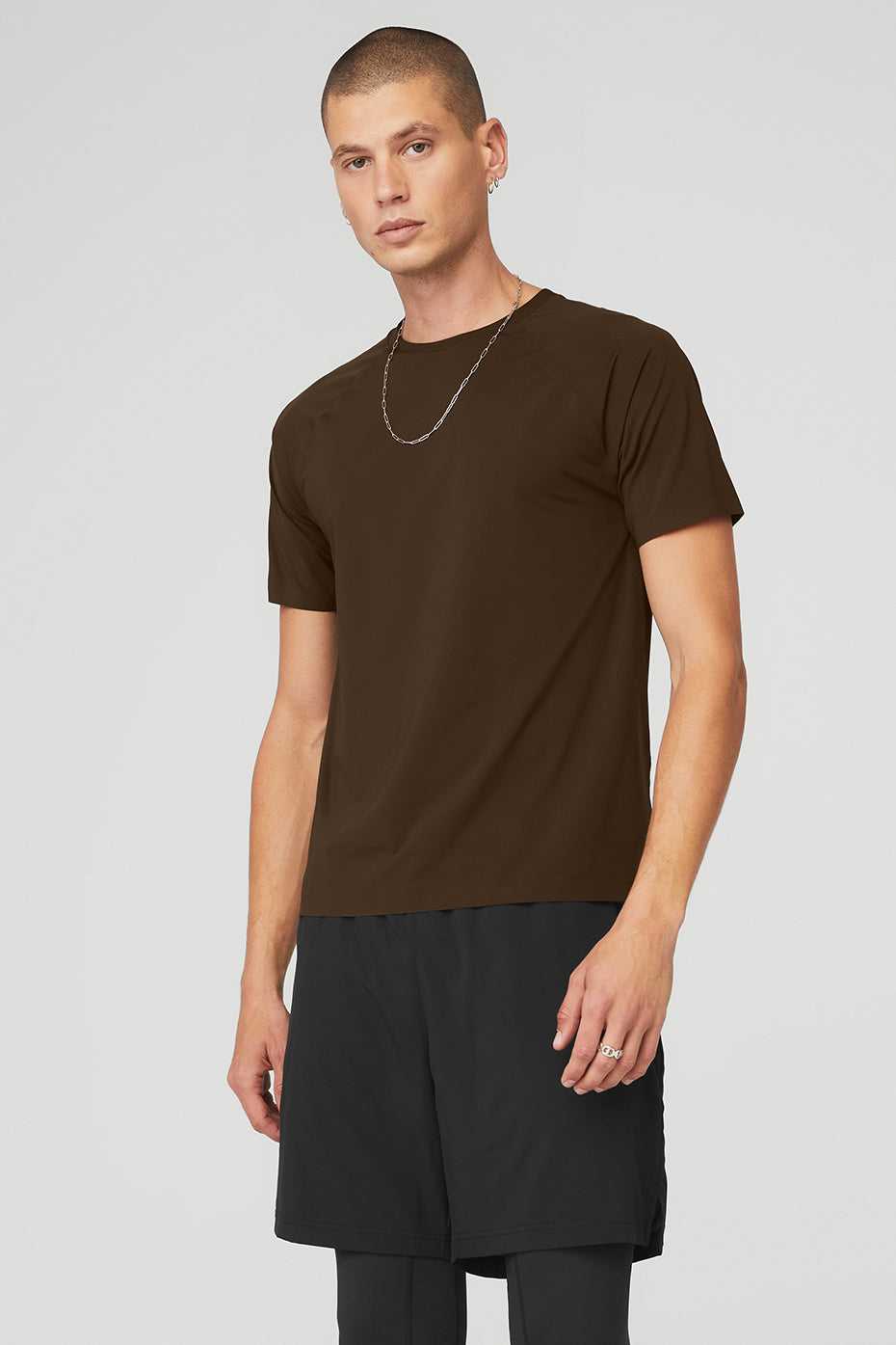 Alo Yoga USA Idol Performance Tee Espresso | 8456397-MI