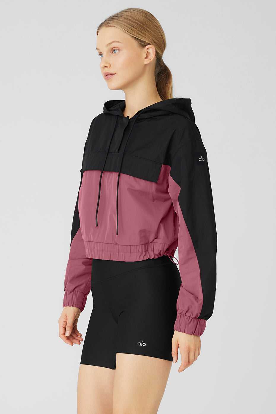 Alo Yoga USA International Anorak Black | 4960852-MH