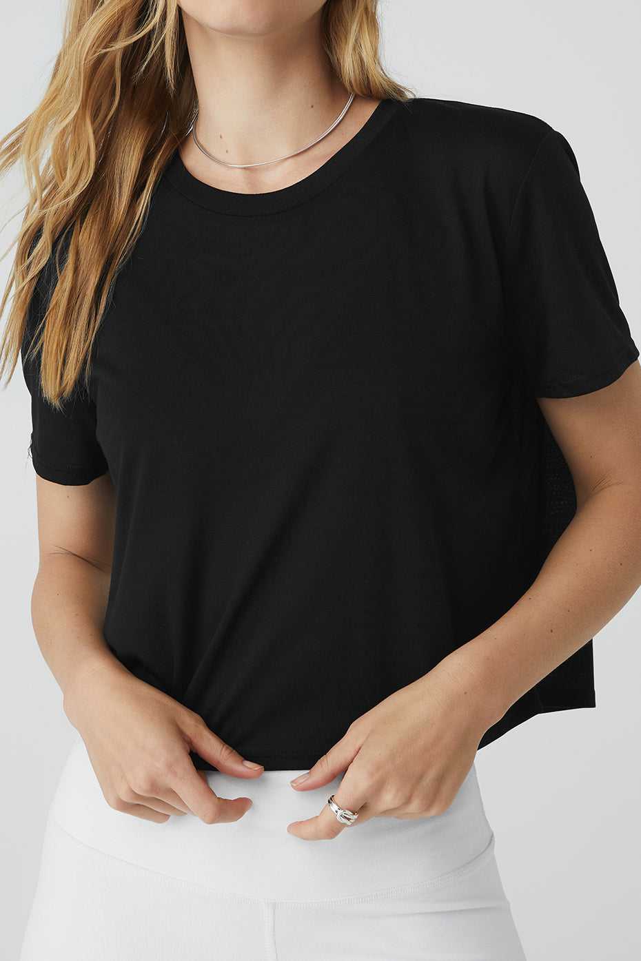 Alo Yoga USA Laid Back Tee Black | 0389167-ZU