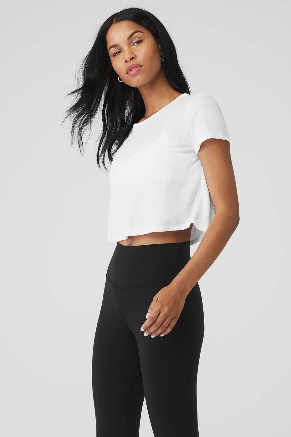 Alo Yoga USA Laid Back Tee White | 3087956-FO