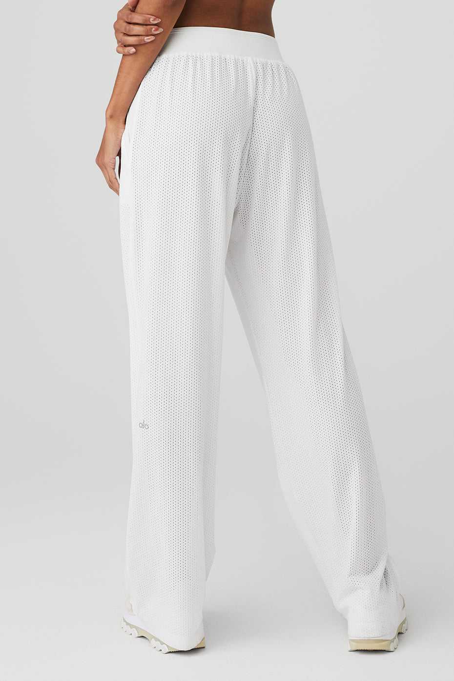 Alo Yoga USA Mesh All-Star Wide Leg White | 4796852-AO