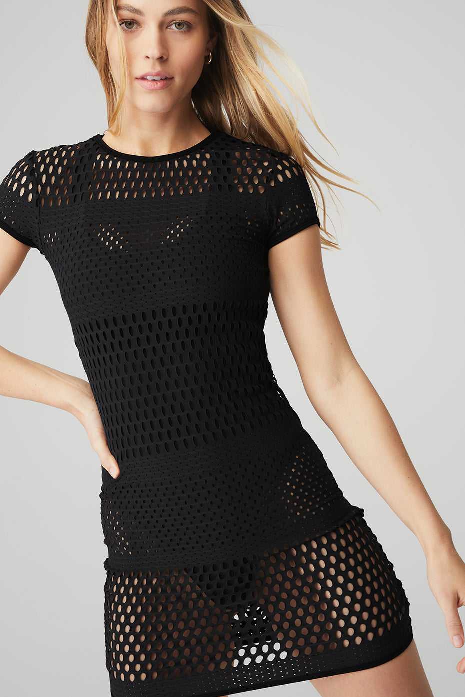 Alo Yoga USA Mesh Haute Summer Black | 6132854-BQ