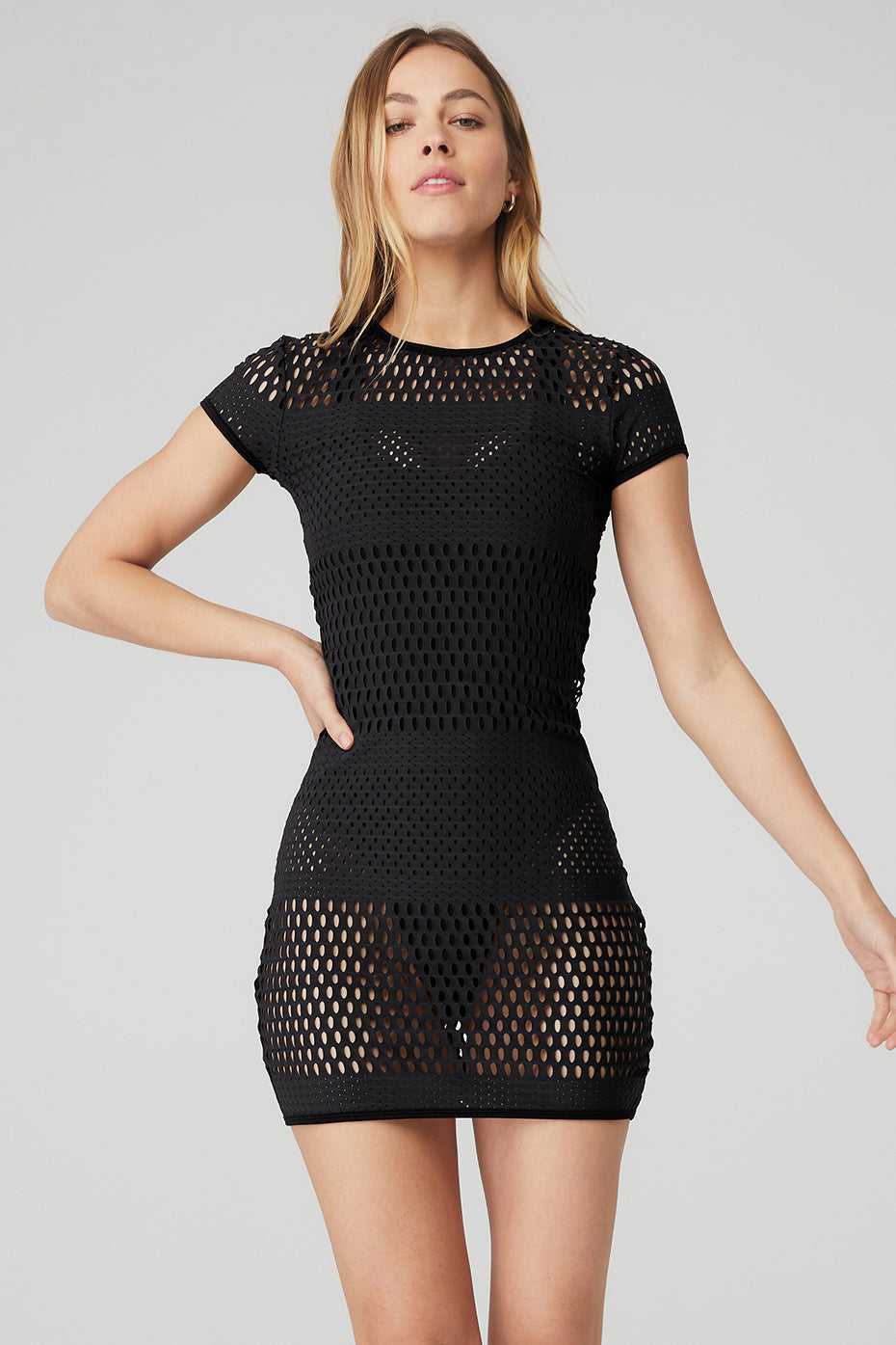 Alo Yoga USA Mesh Haute Summer Black | 6132854-BQ