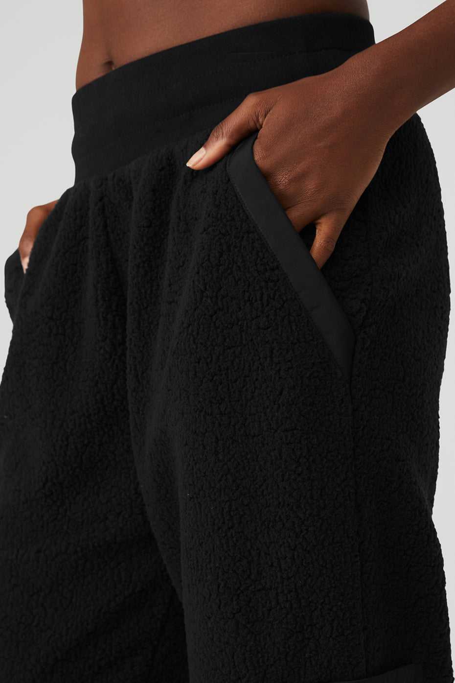 Alo Yoga USA Micro Sherpa High-Waist Solstice Black | 5170934-KP