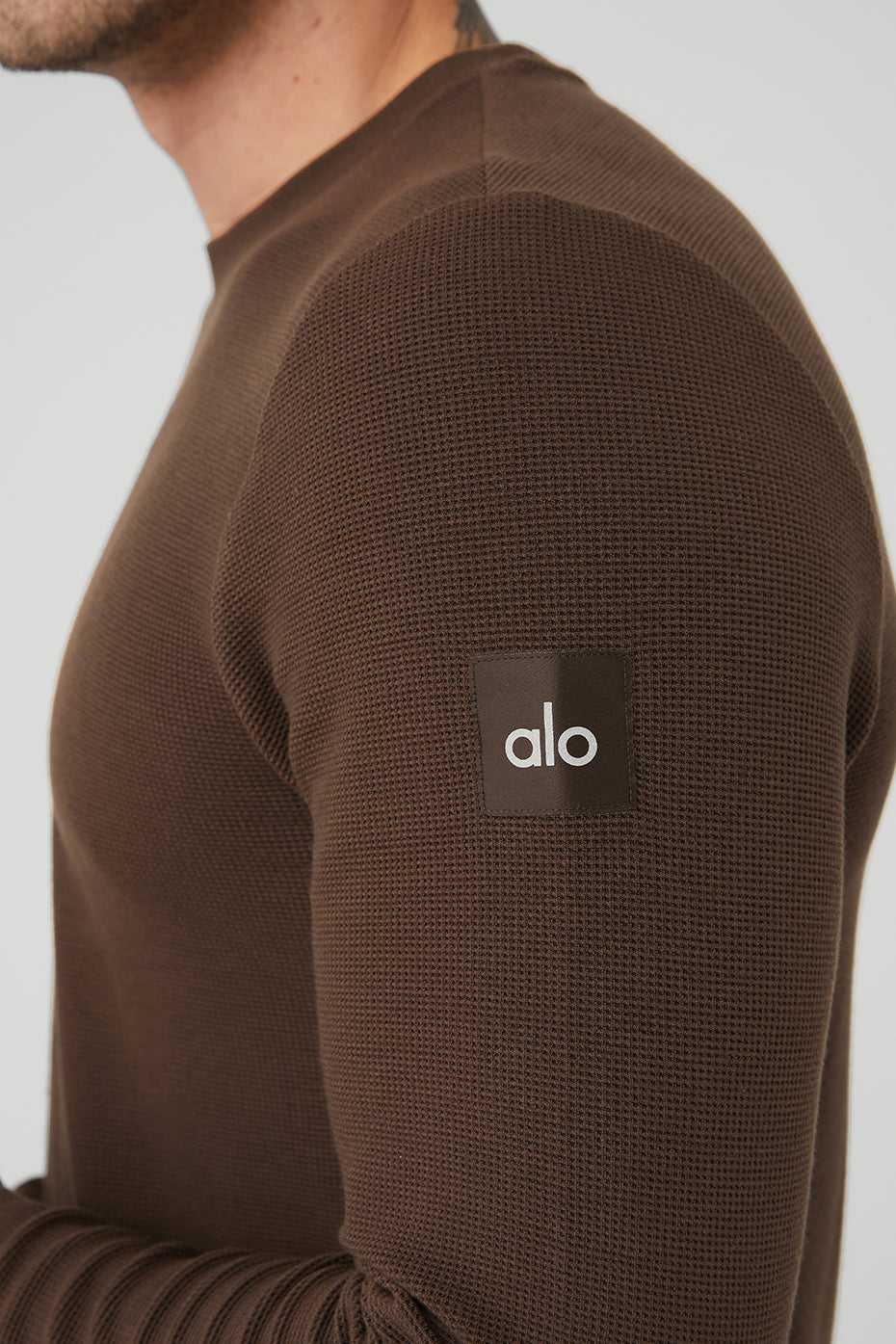 Alo Yoga USA Micro Waffle Fast Break Tee Espresso | 9537480-IU