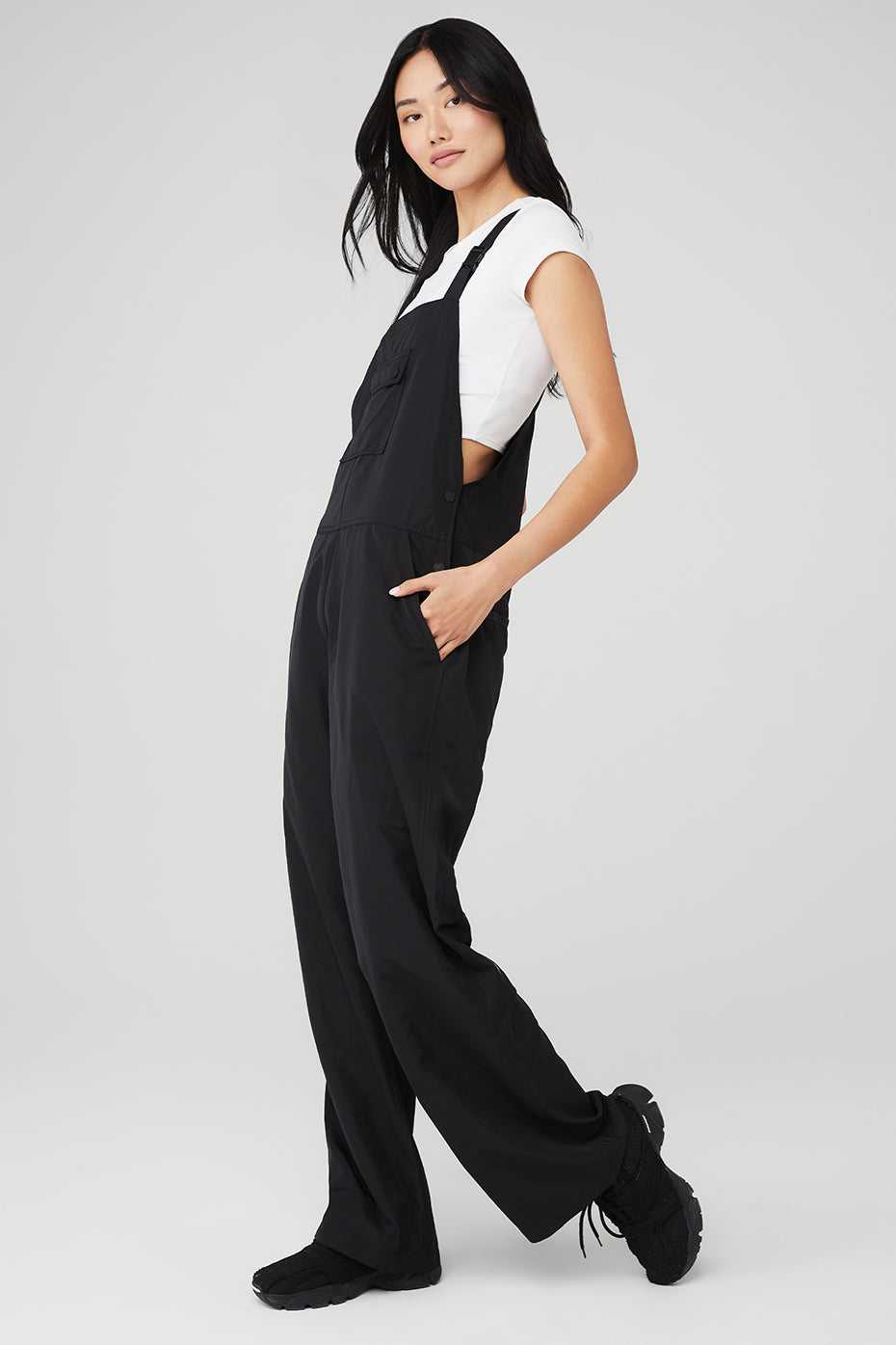 Alo Yoga USA Monterey Overalls Black | 4876150-DH