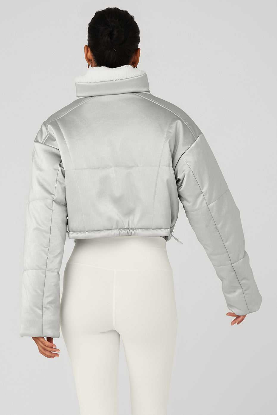 Alo Yoga USA Orion Cropped Puffer Silver | 5673802-AX