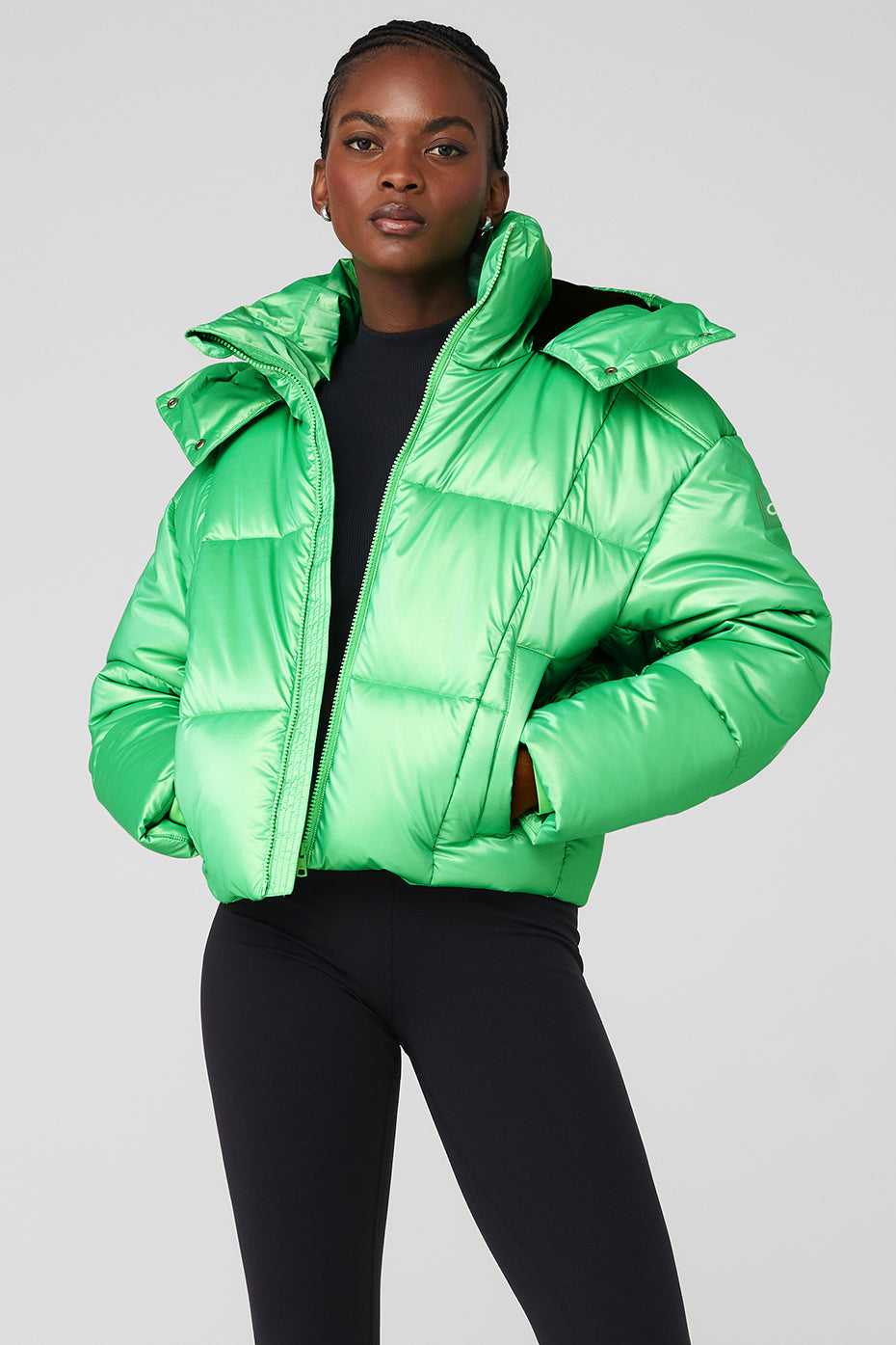 Alo Yoga USA Pearlized Pristine Puffer Green Glow | 5386720-RI