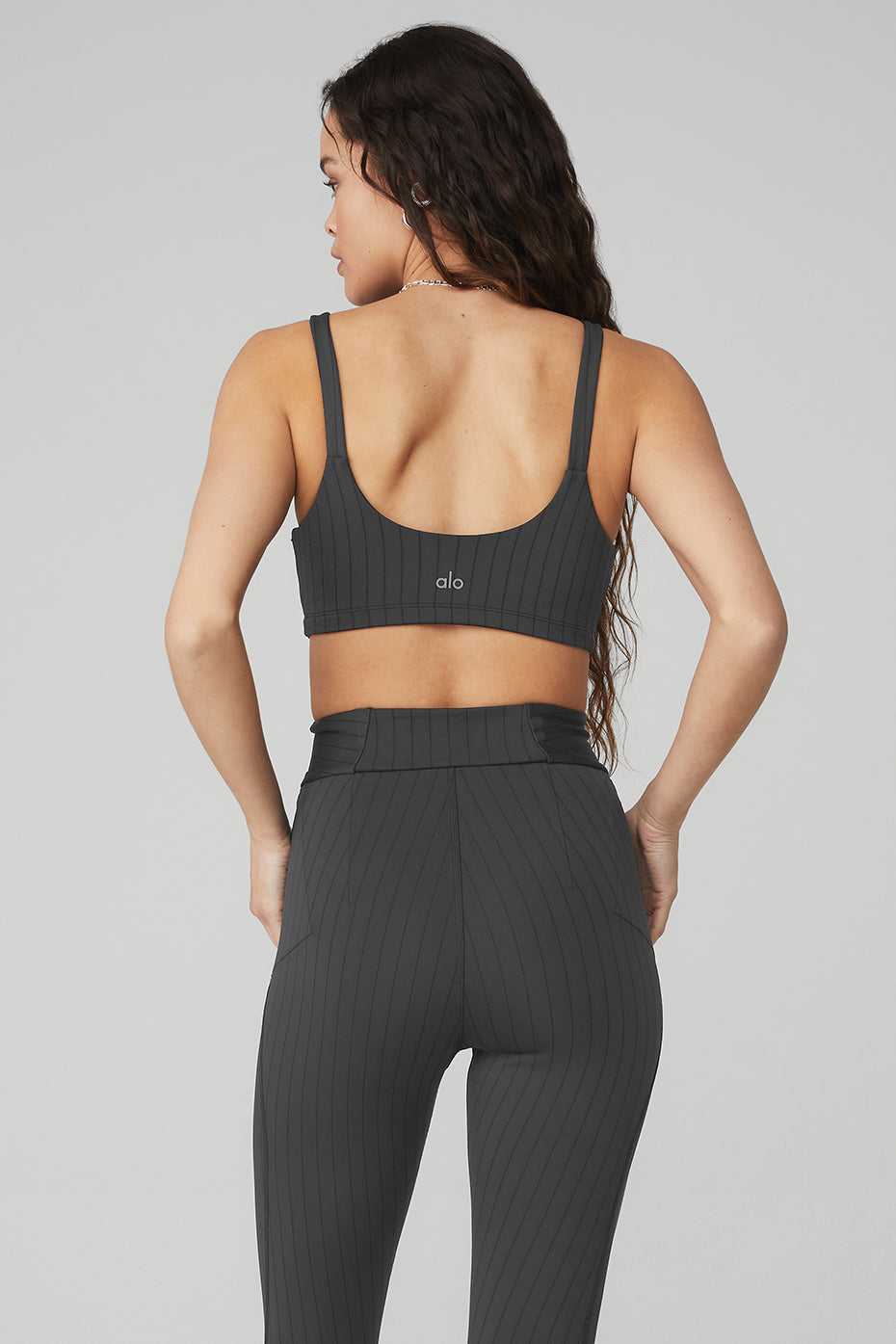 Alo Yoga USA Pinstripe Anthracite | 0162579-UY