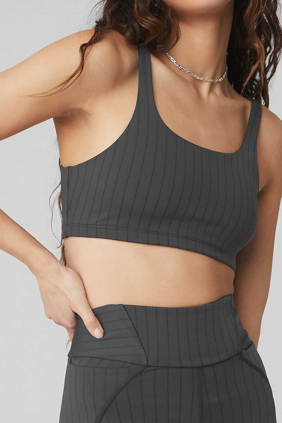 Alo Yoga USA Pinstripe Anthracite | 0162579-UY