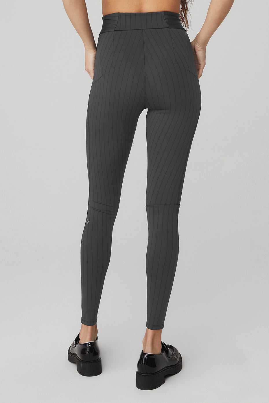 Alo Yoga USA Pinstripe Jacquard Extreme High-Waist Anthracite | 0894736-BC