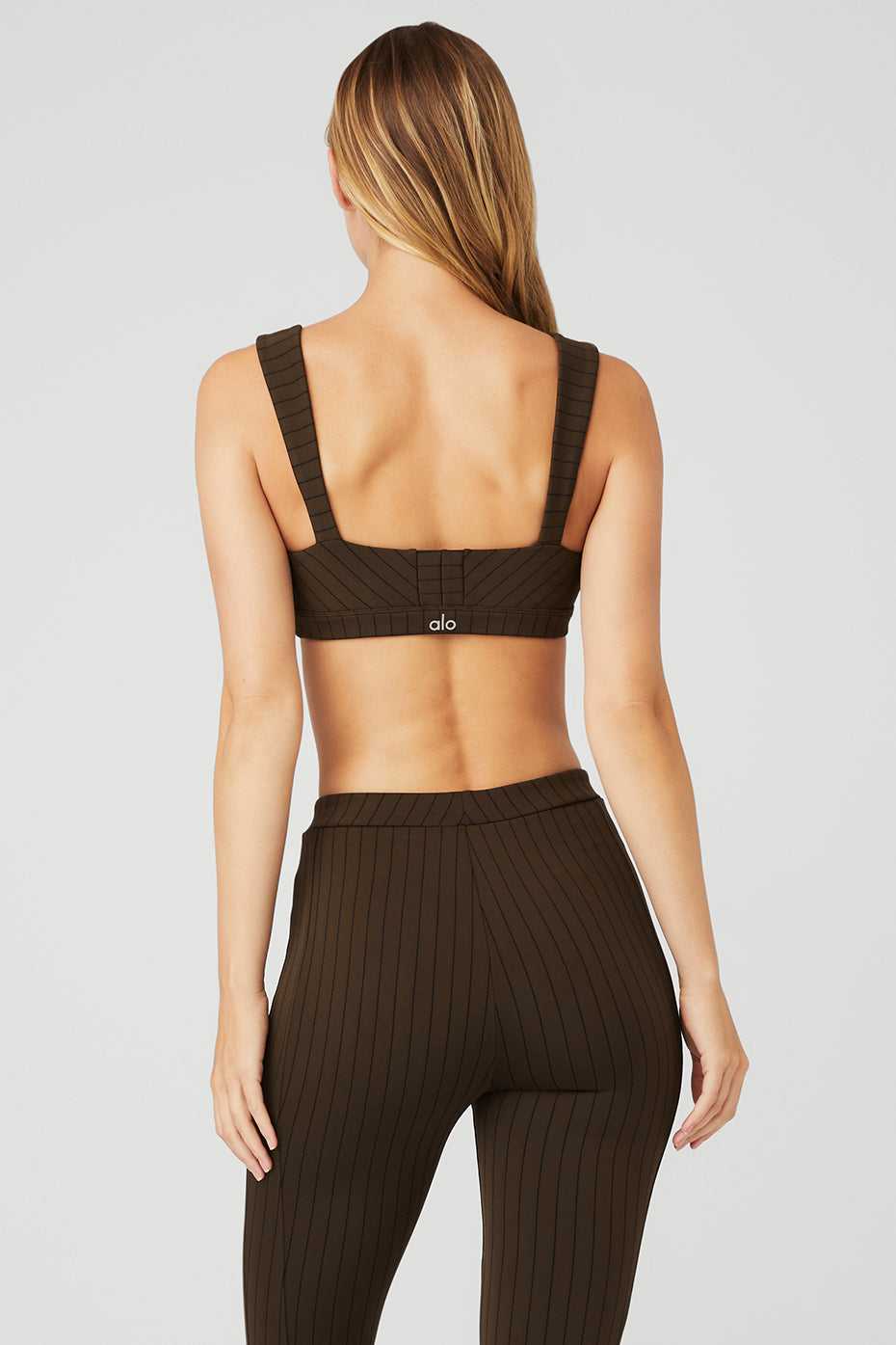 Alo Yoga USA Pinstripe Jacquardtivate Espresso | 1290536-GF