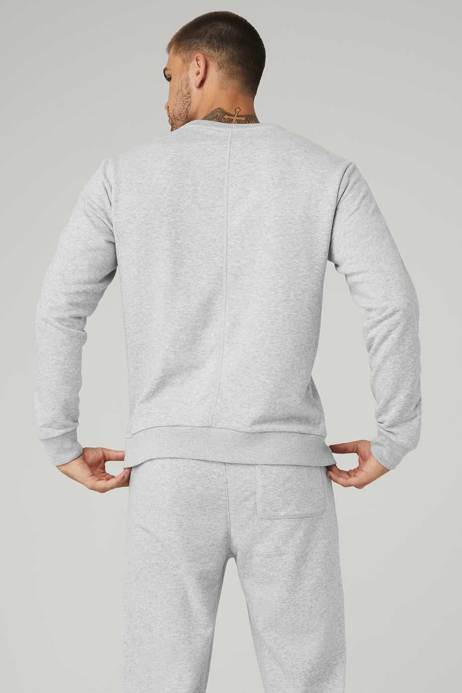 Alo Yoga USA Qualifier Crewneck Athletic Grey | 0759164-SD