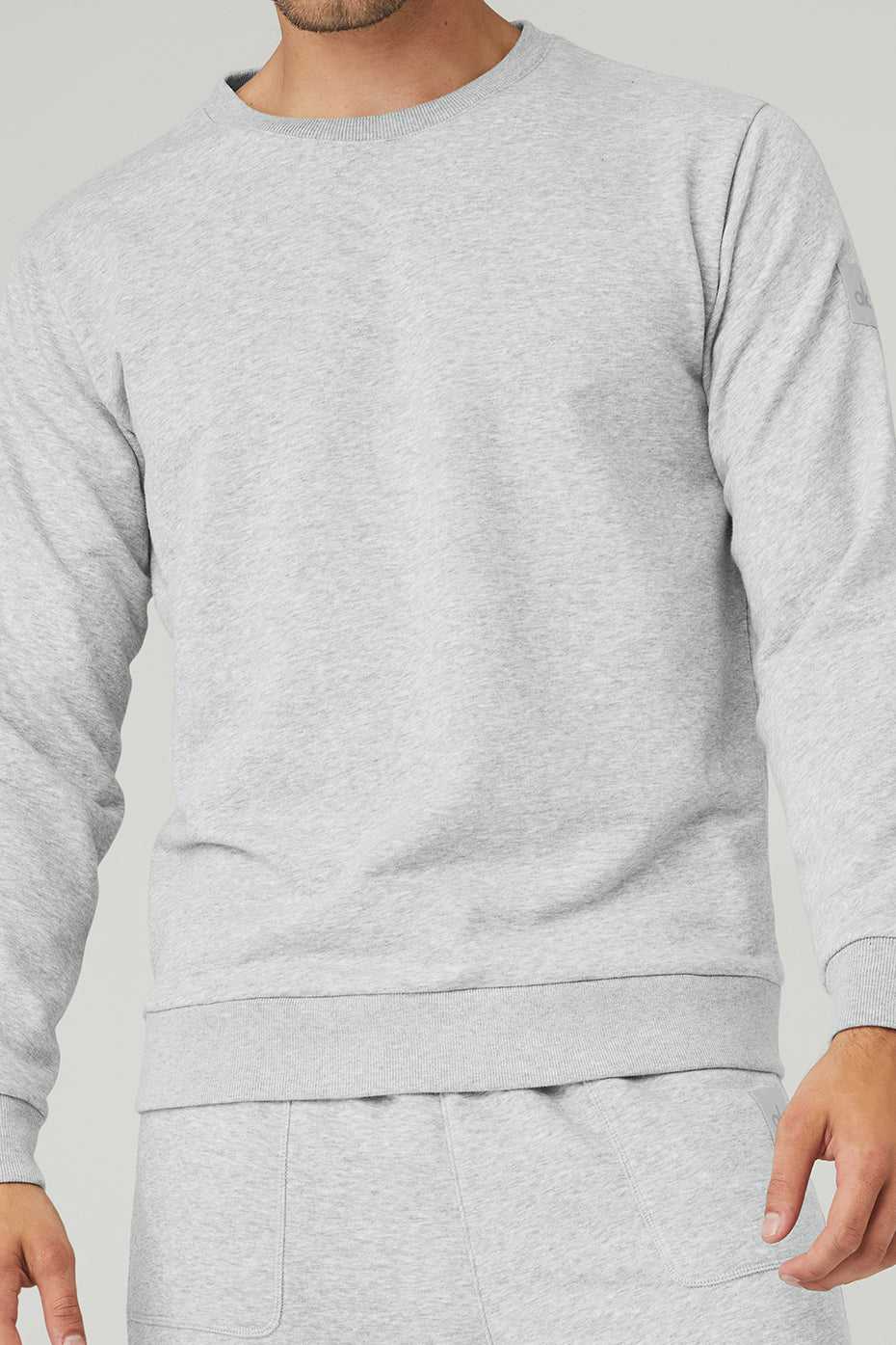 Alo Yoga USA Qualifier Crewneck Athletic Grey | 0759164-SD