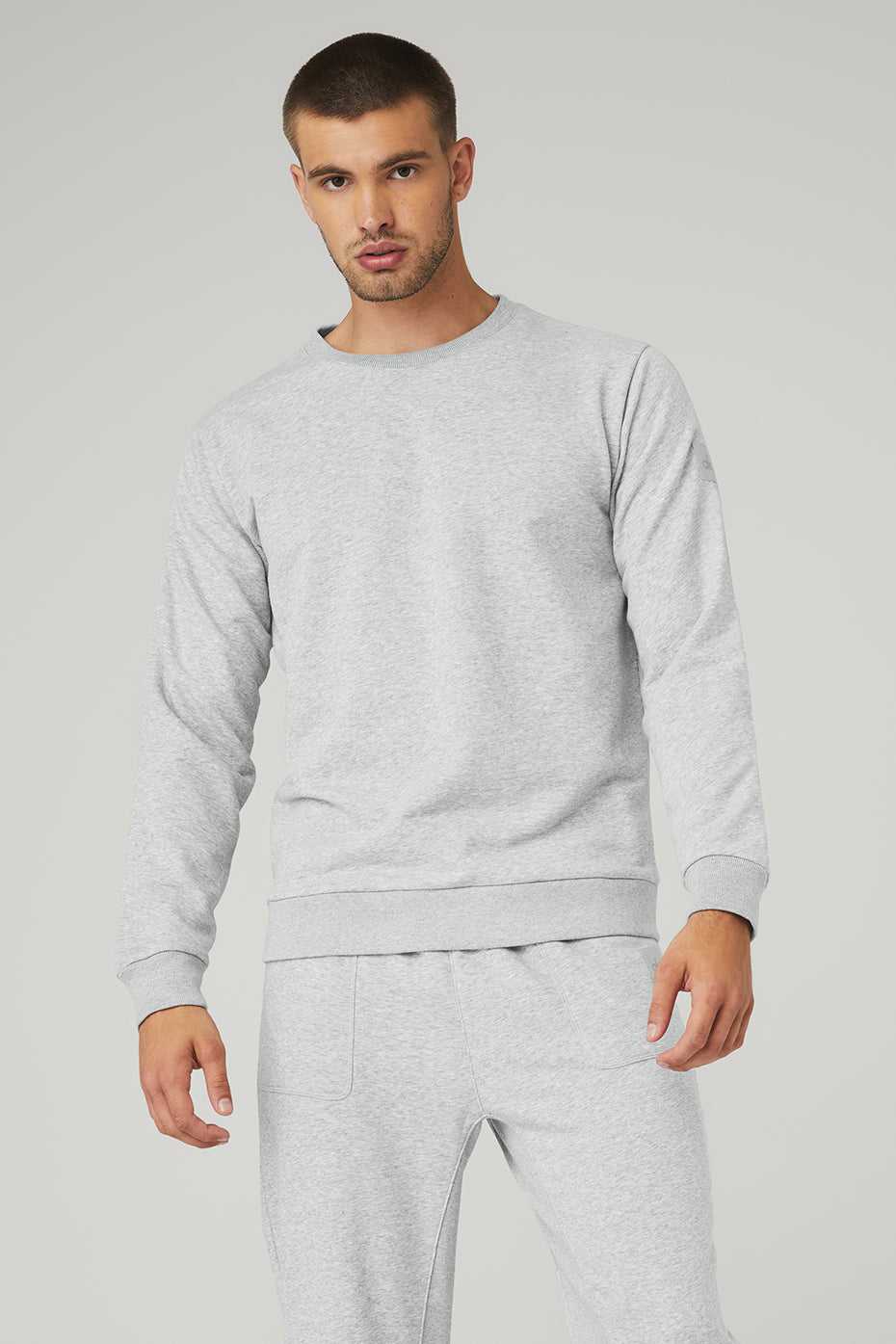 Alo Yoga USA Qualifier Crewneck Athletic Grey | 0759164-SD