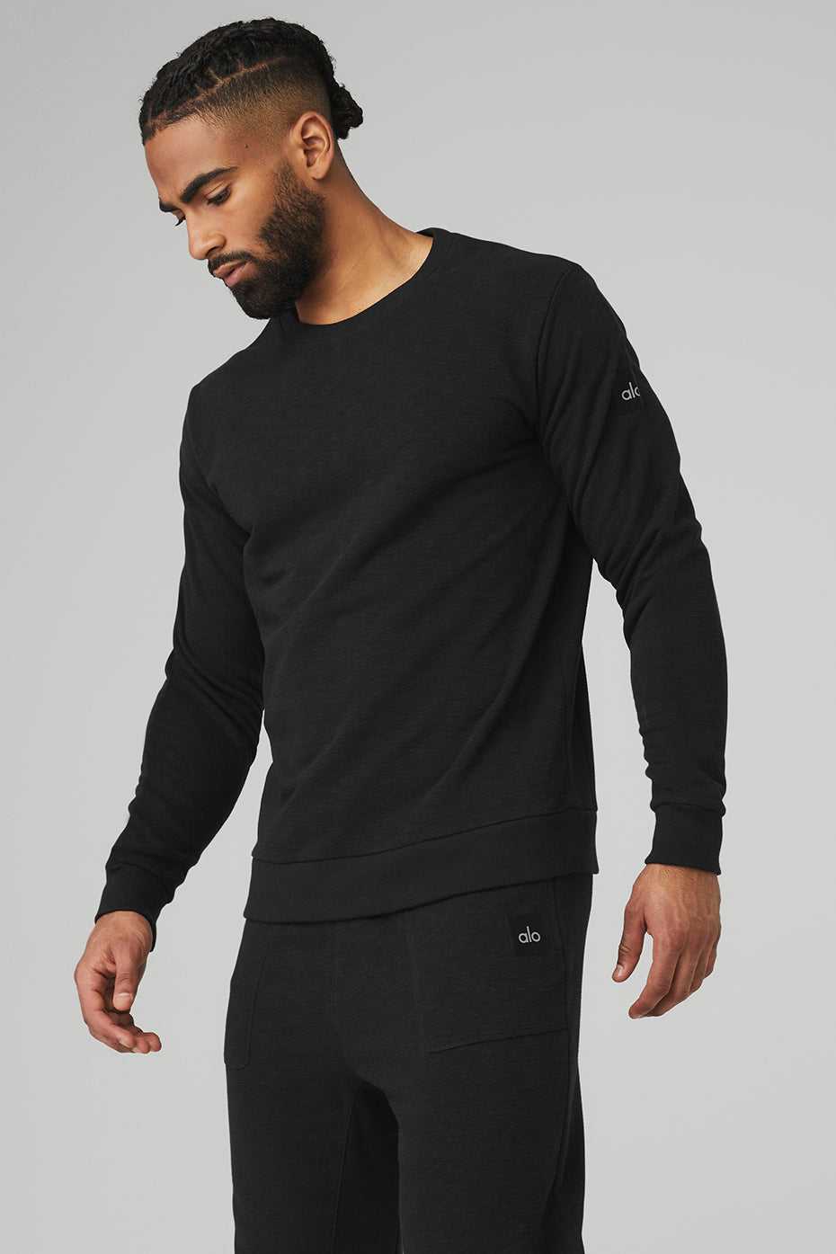 Alo Yoga USA Qualifier Crewneck Black | 1354086-GZ